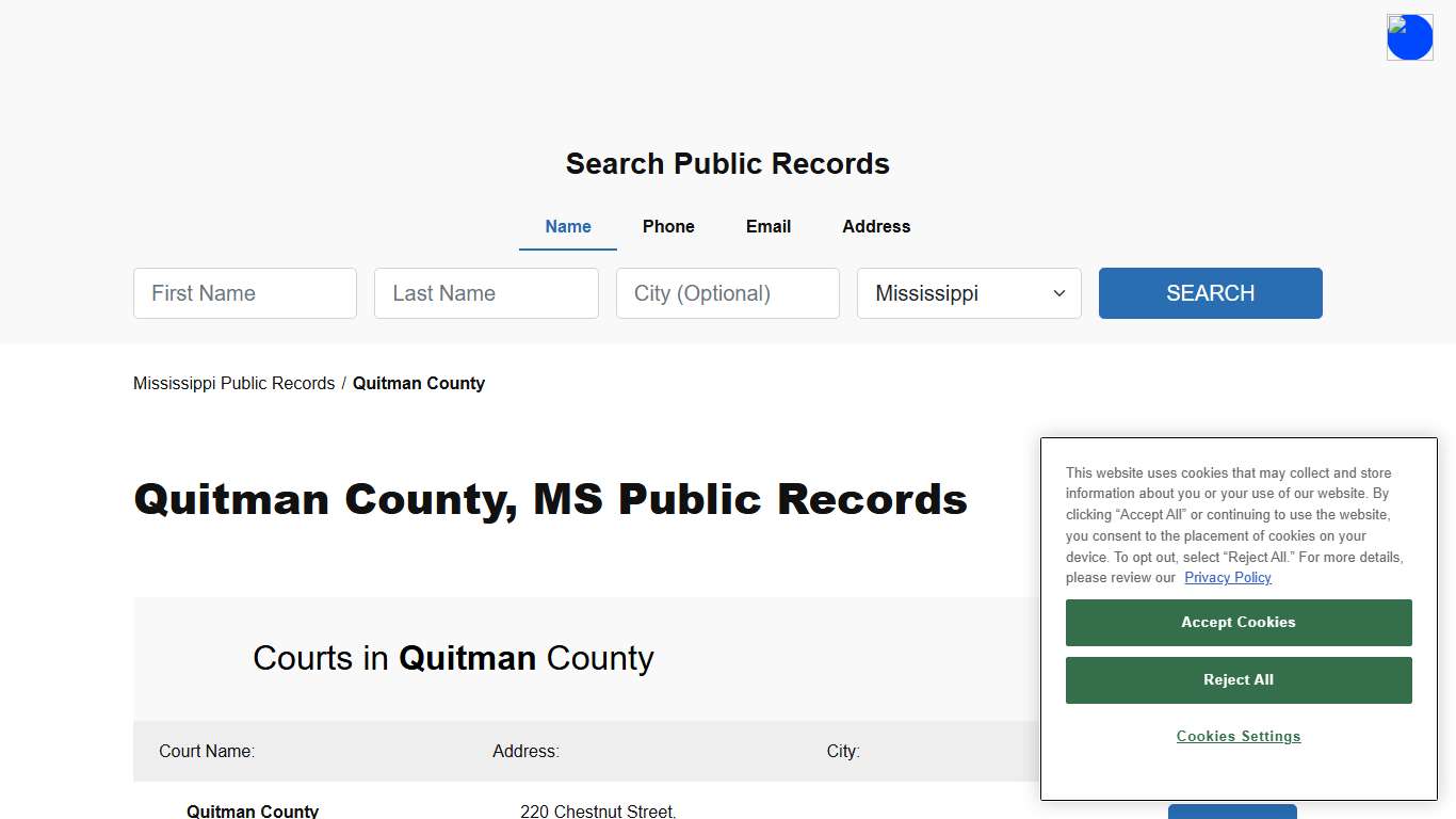 Quitman County, MS Public Court, Arrest and Inmate Records - ThePublicIndex